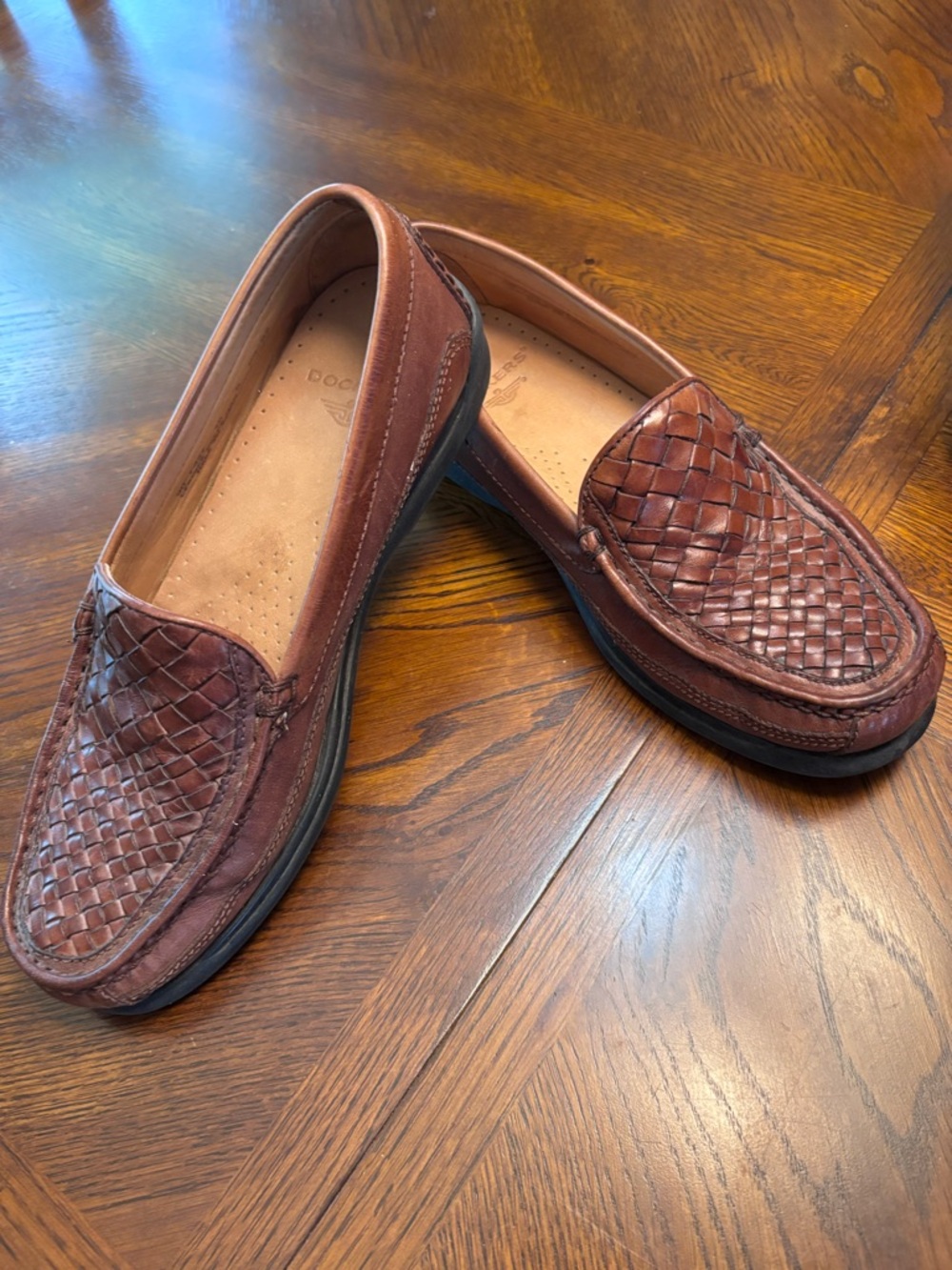 Men's Woven Leather Loafers - Brown Dockers